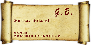 Gerics Botond névjegykártya